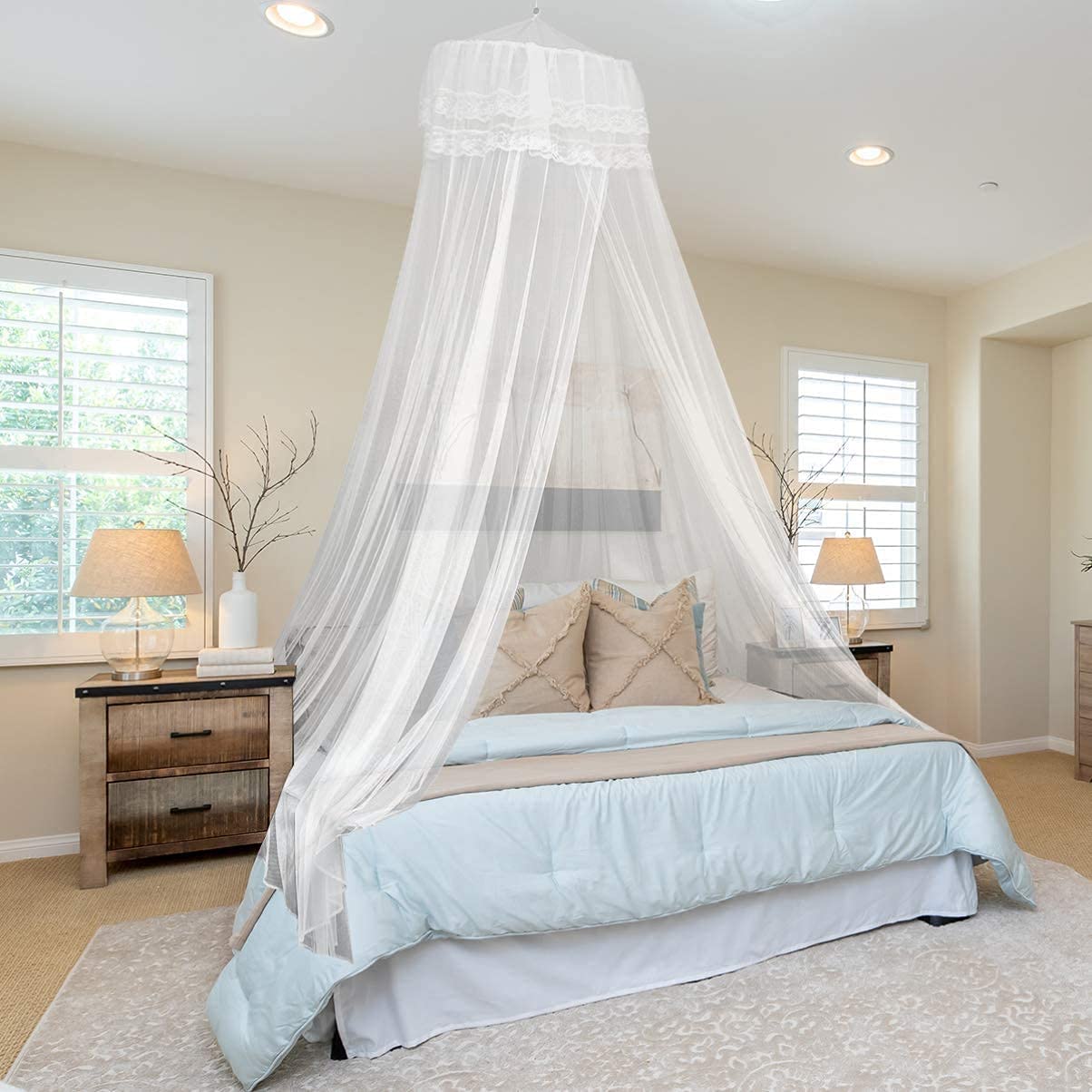 Classic Mosquito Net - Showcasing the LED string lights