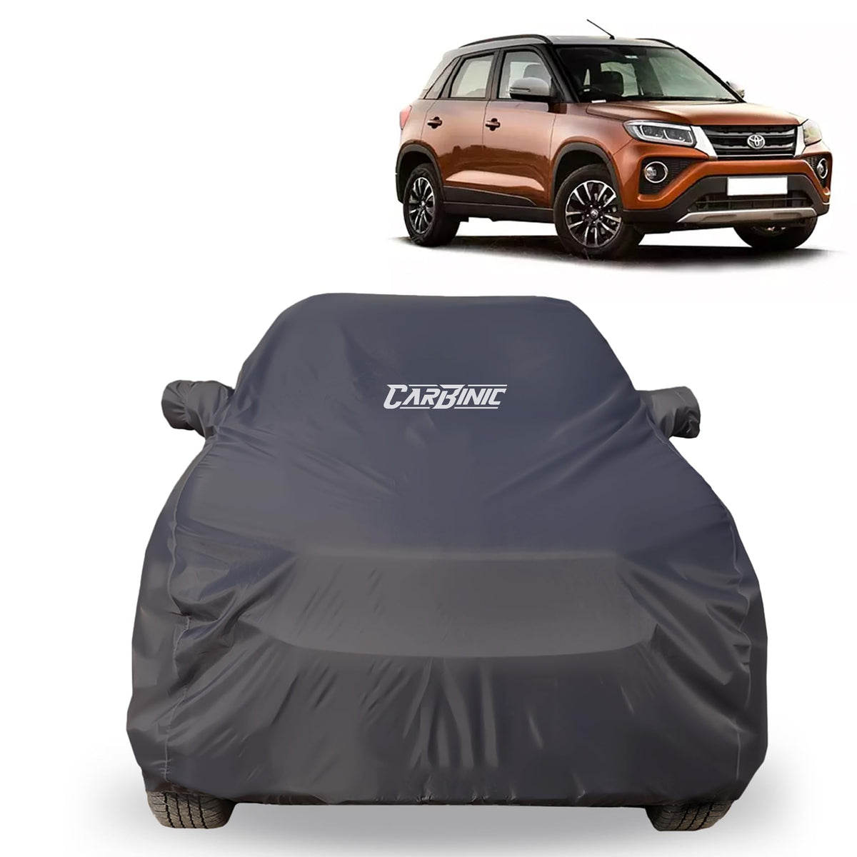 CARBINIC Car Body Cover for KIA Sonet 2020 | Water Resistant, UV Protection Car Cover | Scratchproof Body Shield | All-Weather Cover | Mirror Pocket & Antenna | Car Accessories Dusk Grey