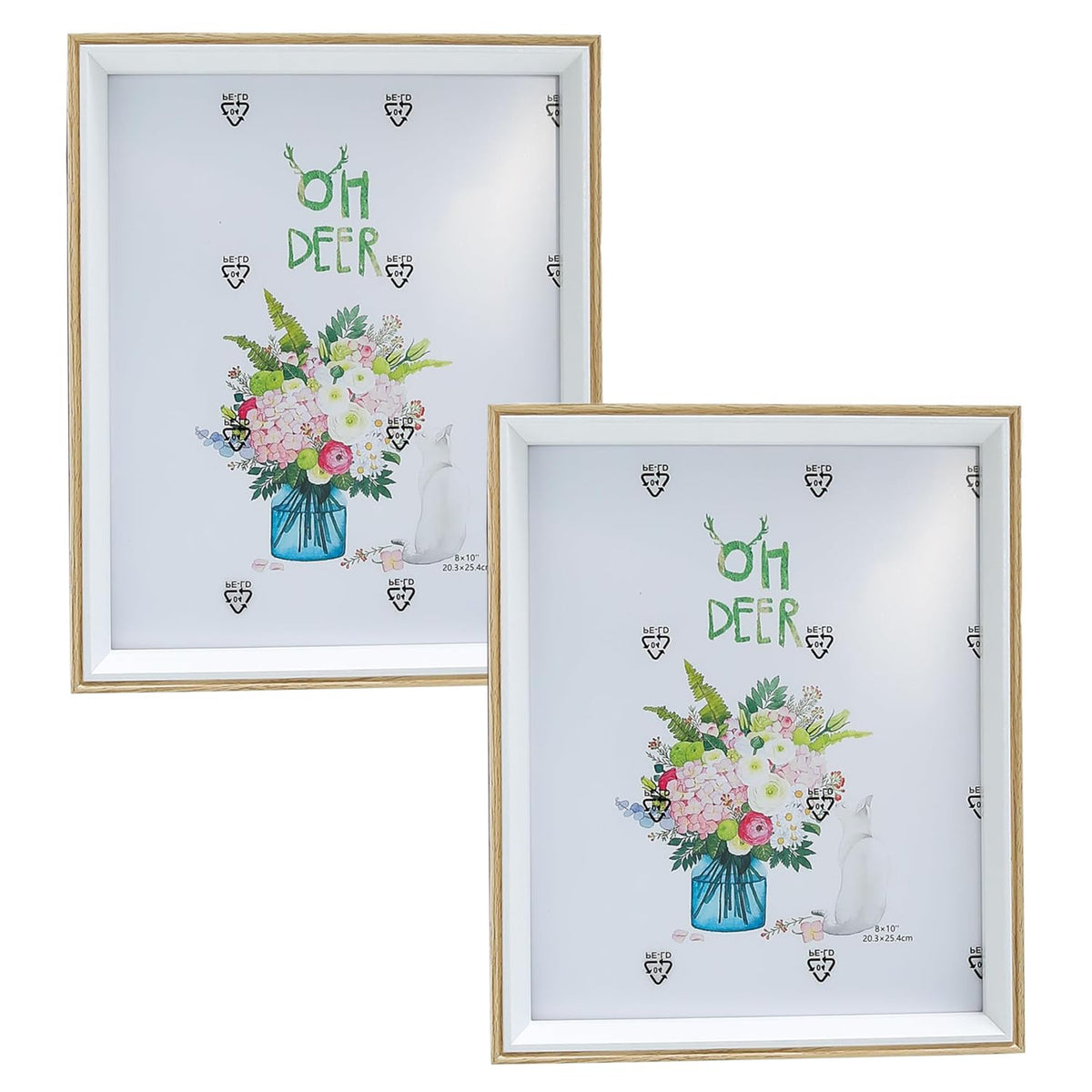 Kuber Industries Photo Frame For Home D?cor|Use Horizontal & Vertical|Crystal Clear Glass|Perfect For Home, Office And Shop "21.8x26.9CM"-Pack of 2 (Natural)