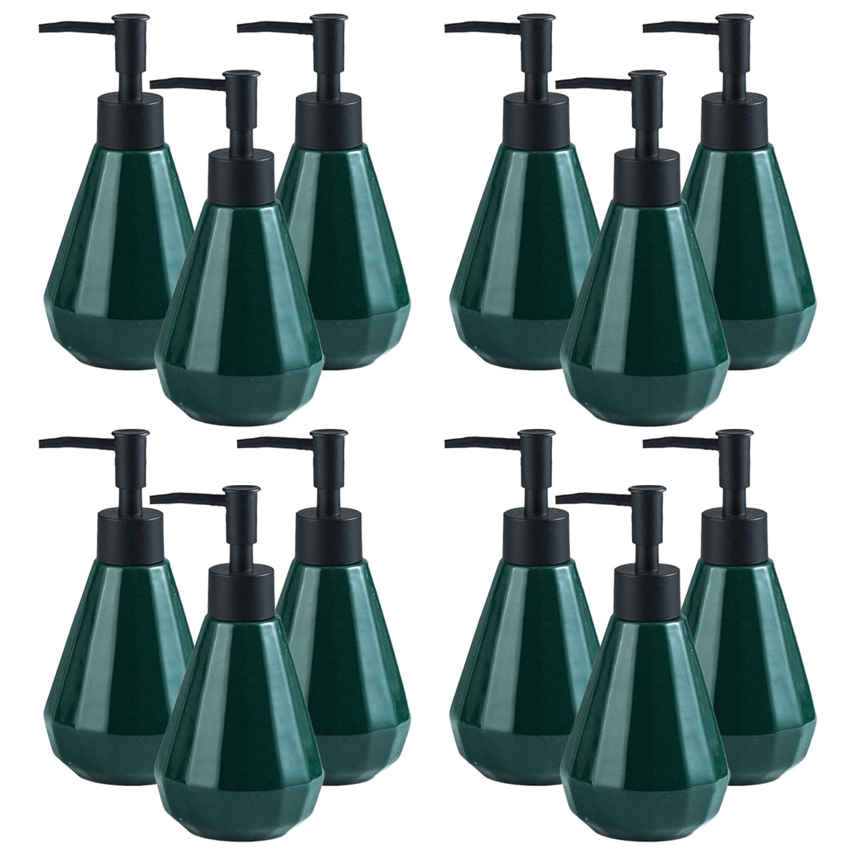 Kuber Industries Liquid Soap Dispenser | Handwash Soap Dispenser | Soap Dispenser for Wash Basin| Bathroom Dispenser Bottle | 12 Piece | Pack of 4 | ZX060GN | 250 ml | Green