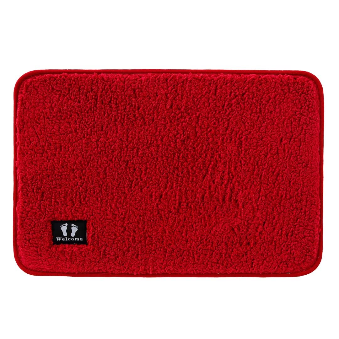 Kuber Industries Floor Mat|Stylish Door Mat|Durable & Easy to Maintain|Multi-Utility Floor Mat for Living Room,Bedroom,Bathroom,Kitchen,Entrances & Other Spaces|SZ-04|40 x 60 cm,Red