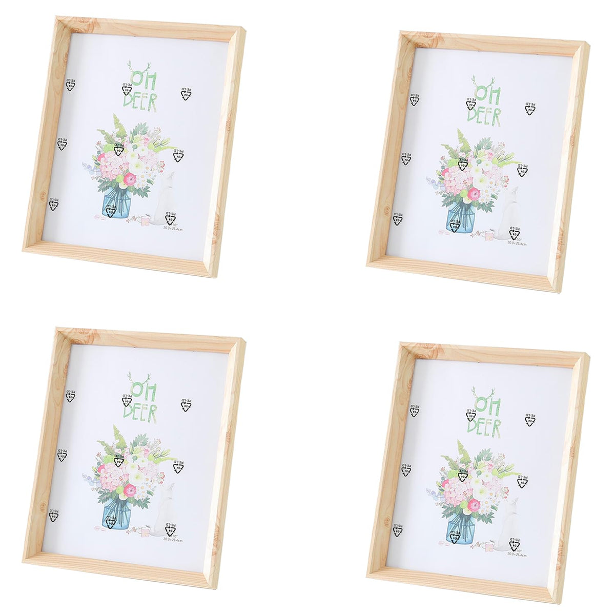 Kuber Industries Photo Frame For Home D�cor|Use Horizontal & Vertical|Crystal Clear Glass|Perfect For Home, Office And Shop "21.8x26.9CM"-Pack of 4 (Natural)