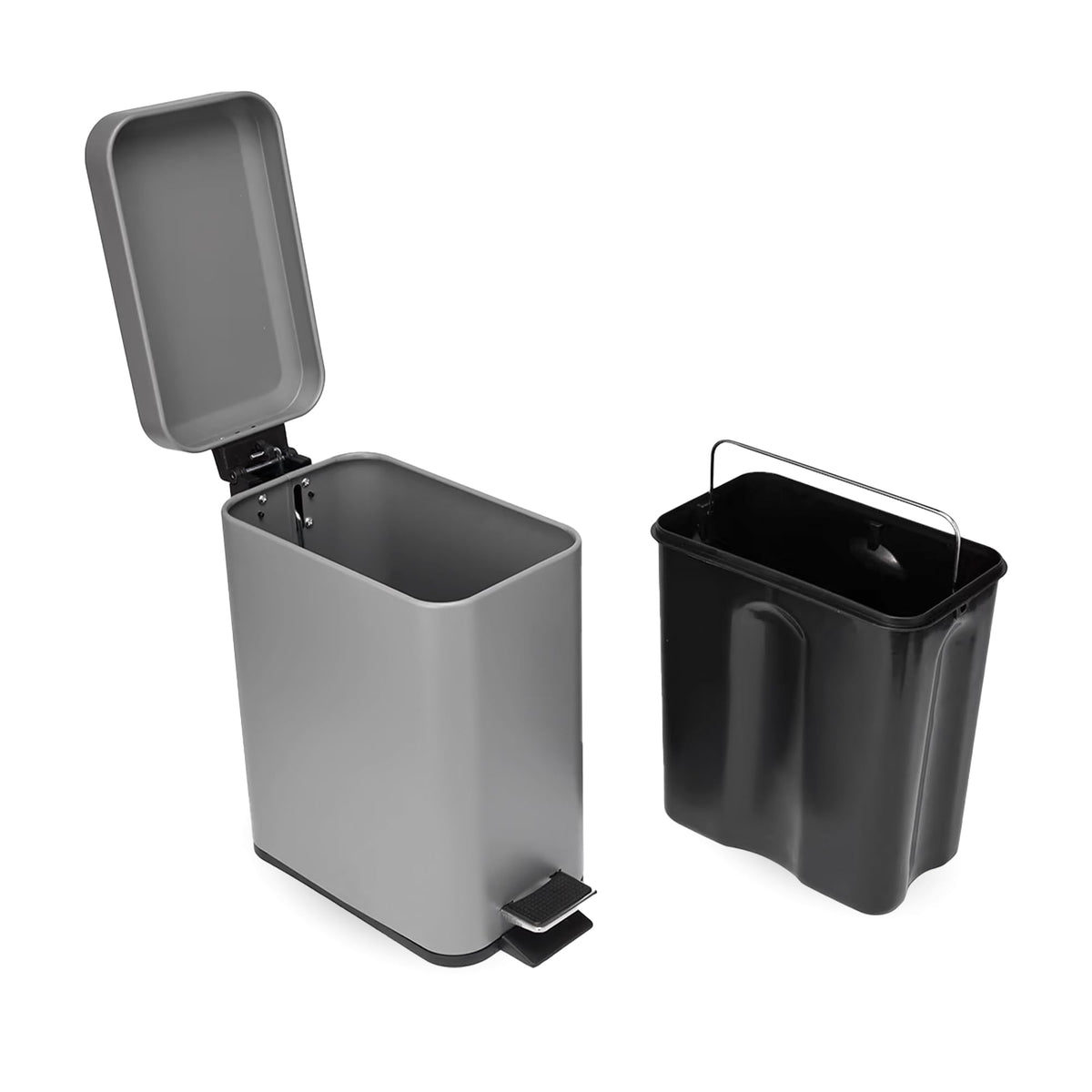 Anko 5L Grey Modular Pedal Dustbin with Lid and Removable Bucket |Waste Bin with Soft-Close Lid And Foot Pedal | Trash Can For Home, Kitchen, Bathroom, Office And Washroom With Lid and Bucket.