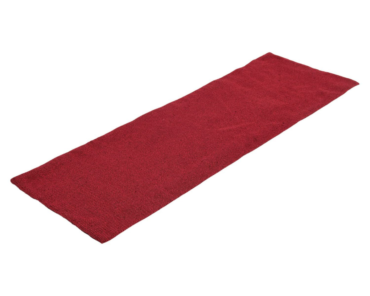 Kuber Industries Patch Design Silk Piece Dining Table Runner - Maroon