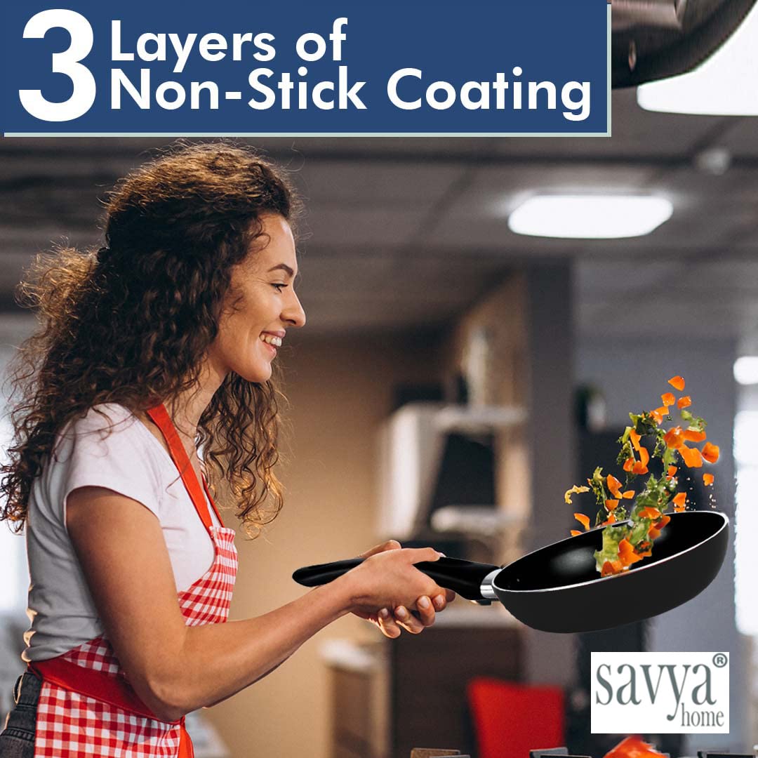 SAVYA HOME frying pan - easy to clean non-stick surface