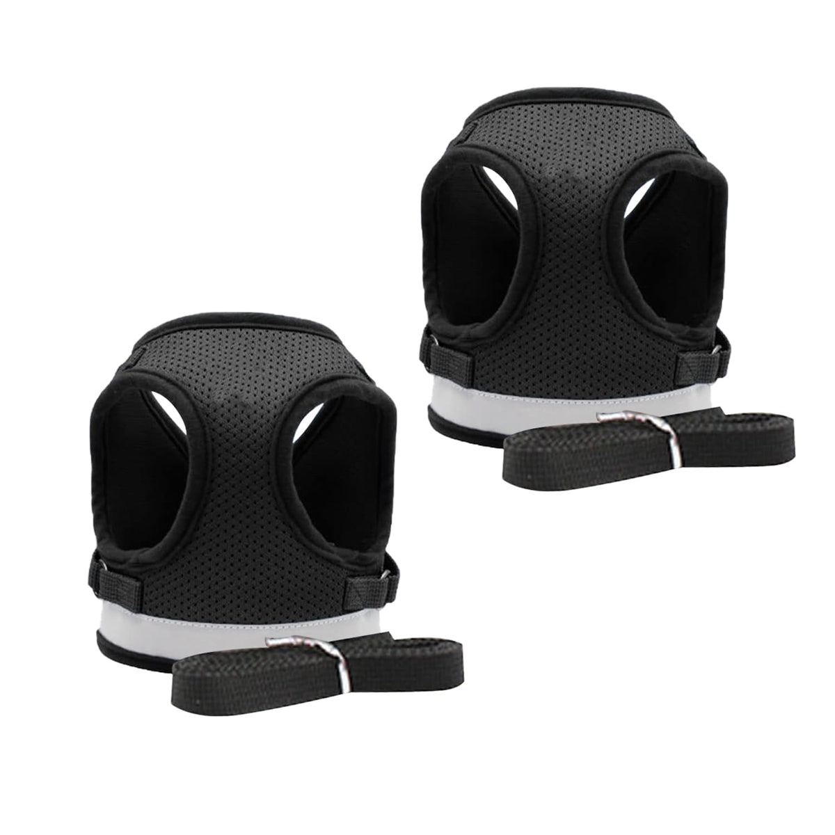 Kuber Industries Reflective Dog Harness with Adjustable Leash|Breathable Polyester Mesh Fabric |Large Size|HT-844|Comfortable No-Pull Grip|Quick Release Buckles|Easy On-Off Harness|Black (Pack of 2)