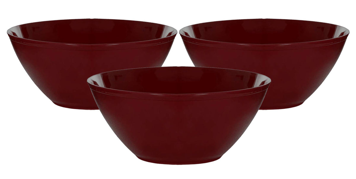 Kuber Industries Plastic Microwave Safe Unbreakable Mixing Bowl/Salad/Dining Table/Kitchen Plastic Bowl Set, 1000 Ml (Set of 3) Brown-KUBMART15653 (KUBMART015653)