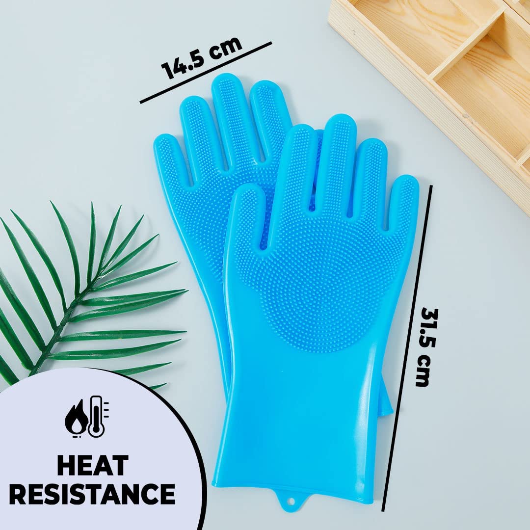 Kuber Industries Multi-Purpose Silicon Gloves For Kitchen Cleaning