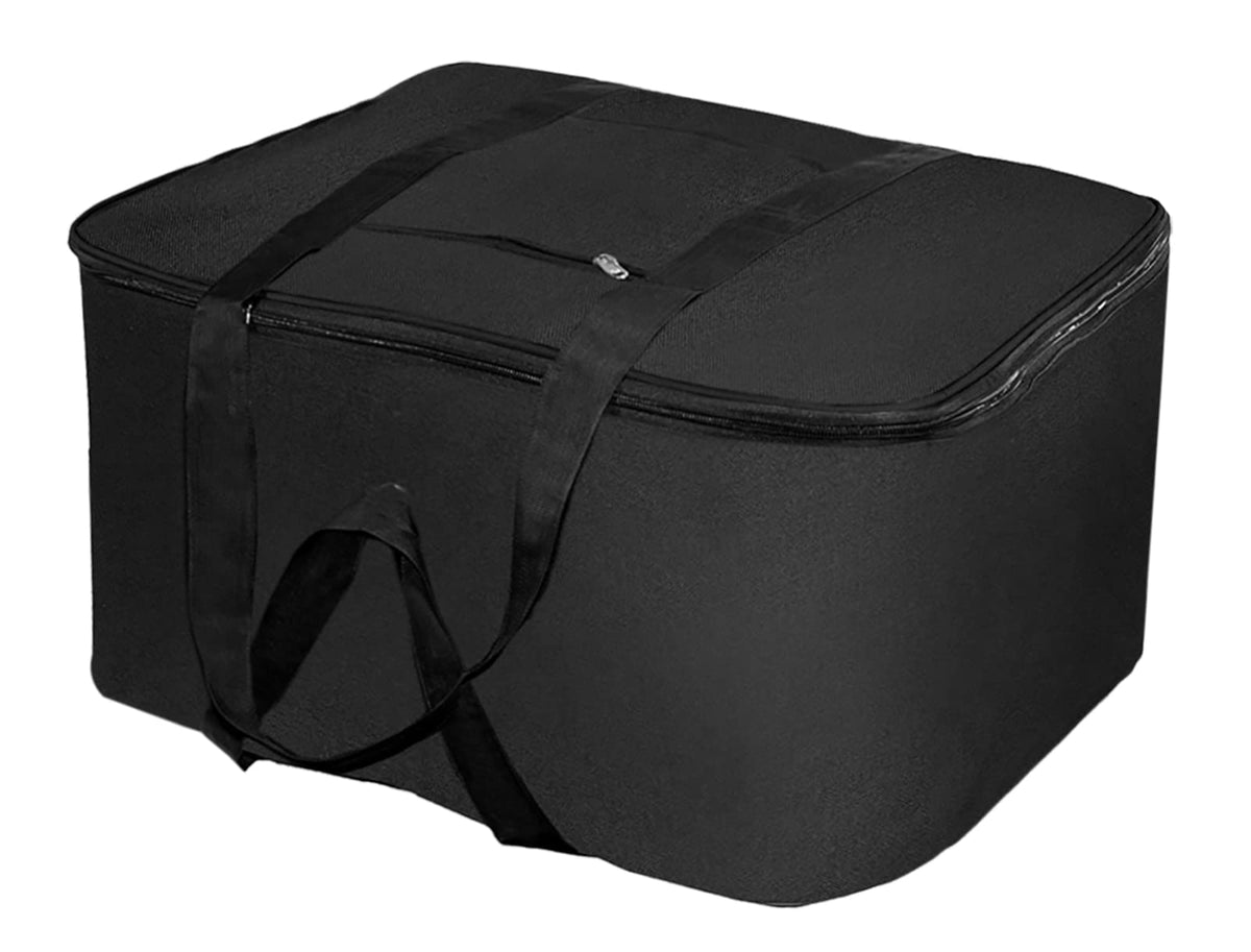 Kuber Industries Moisture Proof Wardrobe Organizer Storage Bag For Clothes With Zipper Closure and Handle (Black)-HS43KUBMART26645