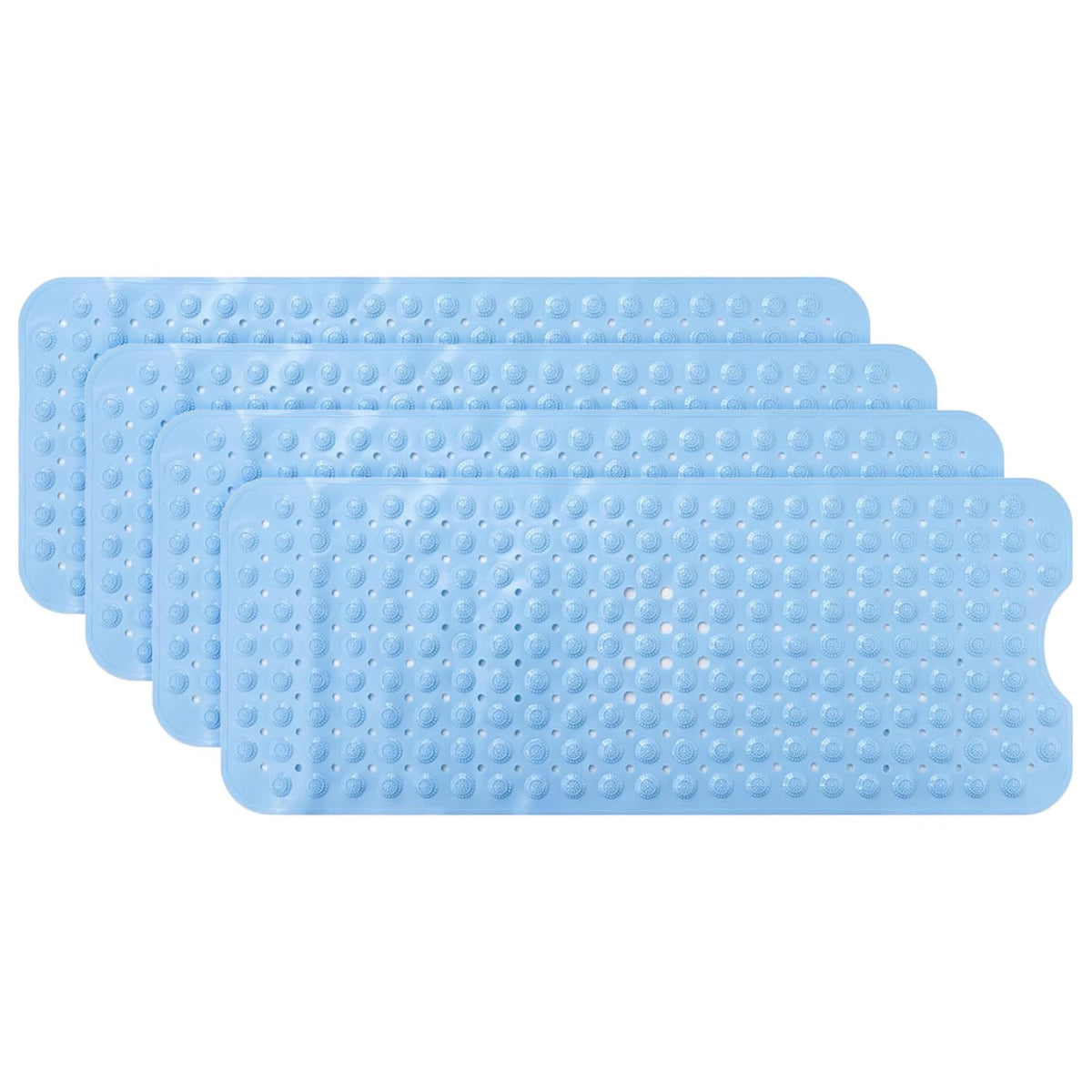 Kuber Industries Bath Mat | PVC Bathroom Mat | Shower Bath Mat | Floor Tub Mat | Bathroom Mud Mat | Anti-Skid Shower Bathroom Mat | M-YSD-40A |Pack of 4| Sky Blue