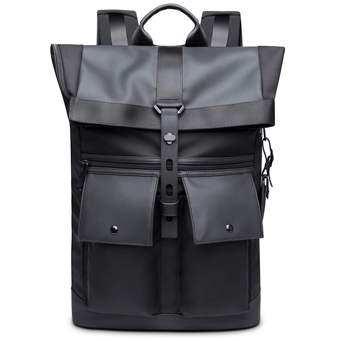 THE CLOWNFISH Water Resistant 30 L Polyester Anti theft Foldable 15.6 inch Travel Laptop Backpack (Black)