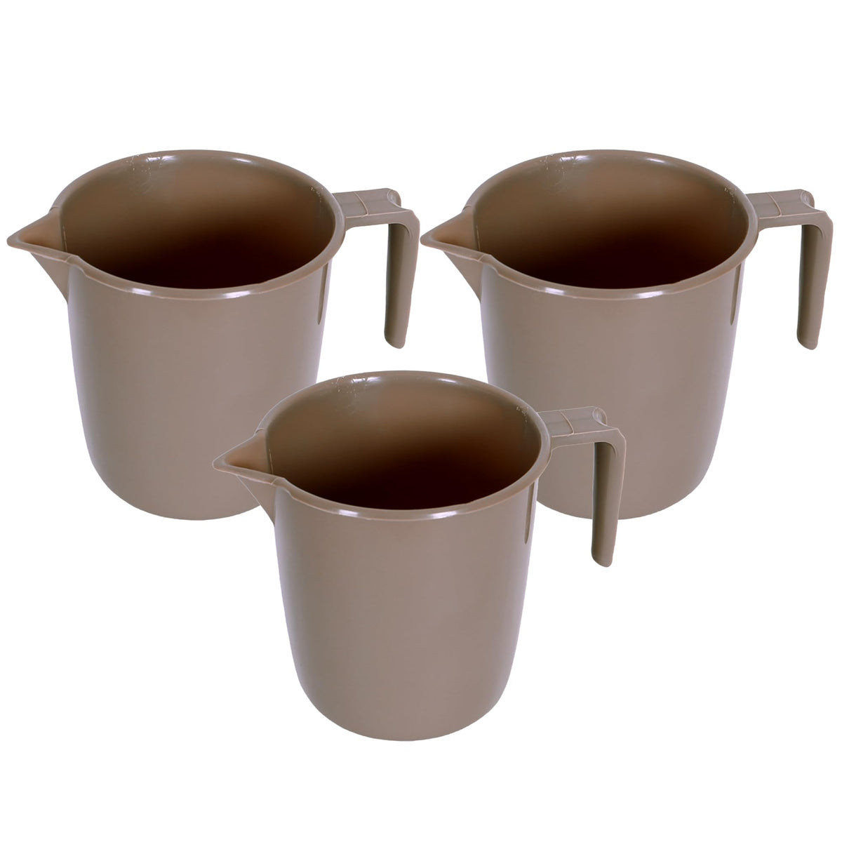 Heart Home Bathroom Mug | Plastic Bath Mug for Bathroom | Bath Mug | Mug for Bathroom | Mug for Toilet | Washroom Jug | 111 Bath Mug | 1 LTR | Pack of 3 | Brown
