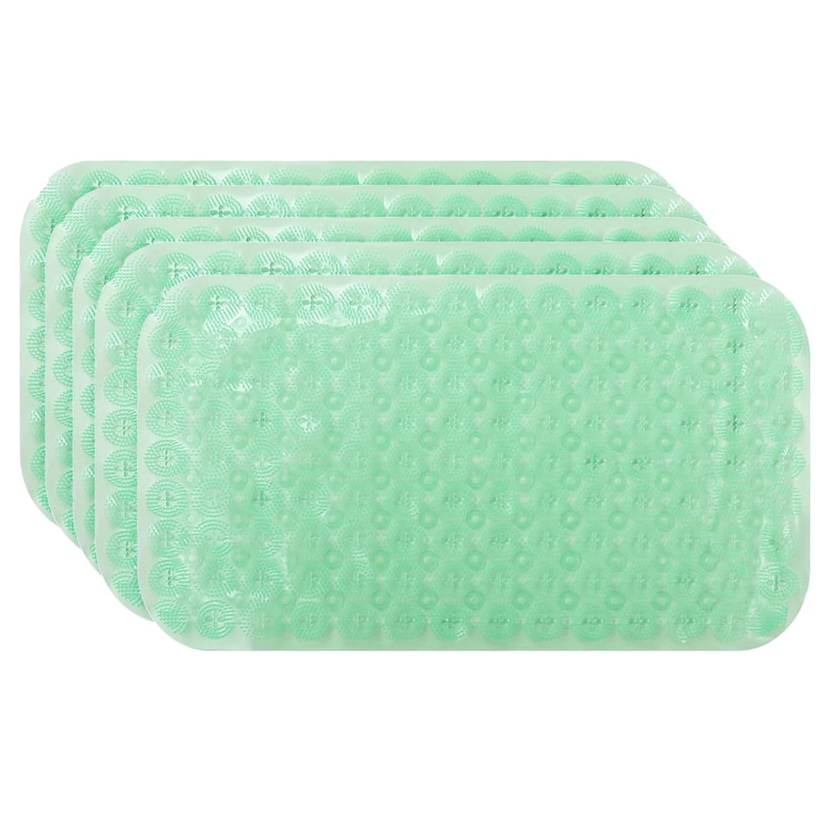 Kuber Industries Bath Mat | PVC Bathroom Mat | Shower Bath Mat | Floor Tub Mat | Foot Massager Mat | Anti-Skid Shower Bathroom Mat | B-01B |Pack of 5| Green