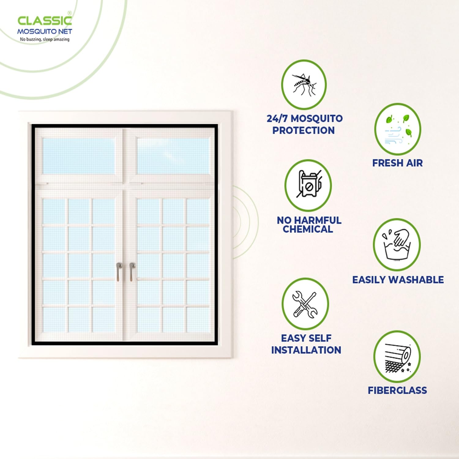 Classic Mosquito Net for Windows - Effective protection against mosquitoes