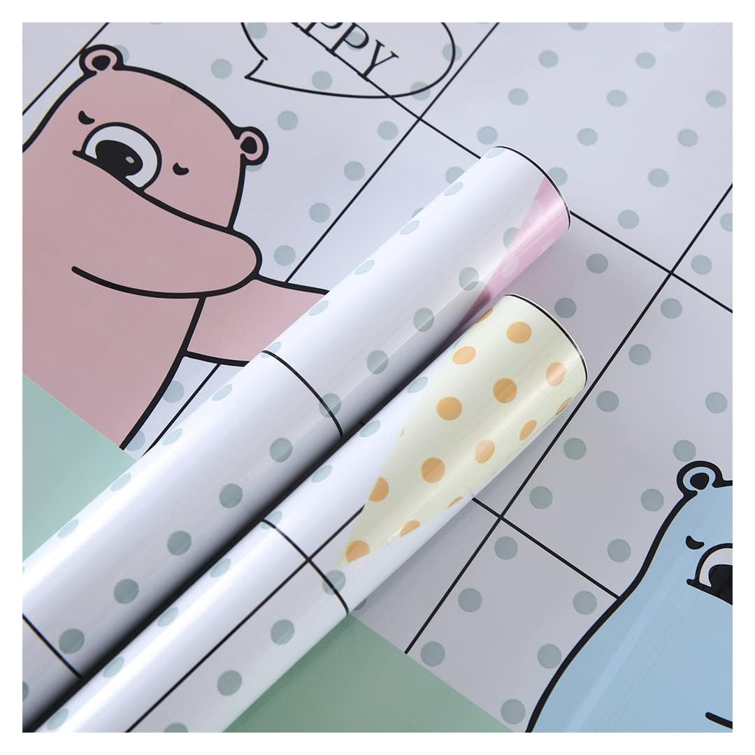 Kuber Industries PET Wallpaper for Walls Kid’s Room|Self-Adhesive, Oilproof, Heat Resistant and Waterproof I DIY Designer Wall Sticker I Set of 2 Rolls, 60cmx300cm (Pack of 4)