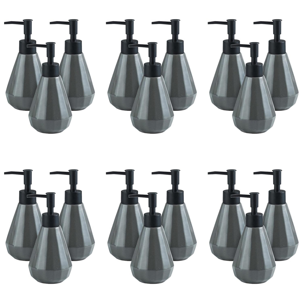 Kuber Industries Liquid Soap Dispenser | Handwash Soap Dispenser | Soap Dispenser for Wash Basin | Shampoo Dispenser Bottle | Bathroom Dispenser Bottle | 18 Piece | Pack of 6 | 250 ml | Gray