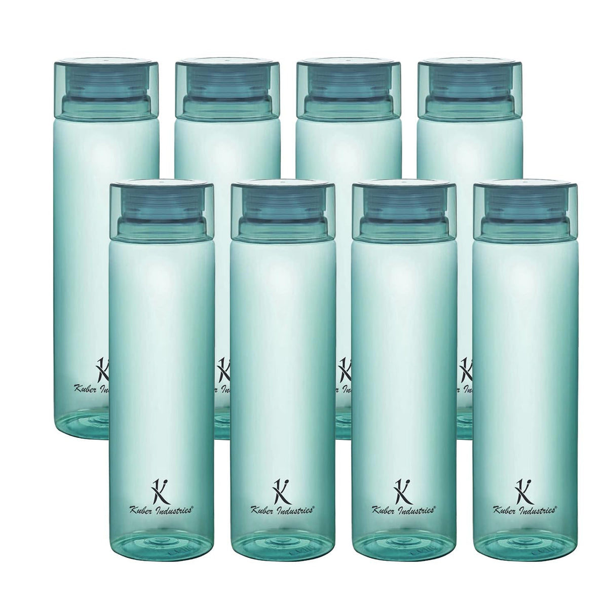 Kuber Industries BPA Free Plastic Water Bottles | Breakproof, Leakproof, Food Grade PET Bottles | Water Bottle for Kids & Adults | Plastic Bottle Set of 4 |Green (Pack of 2)