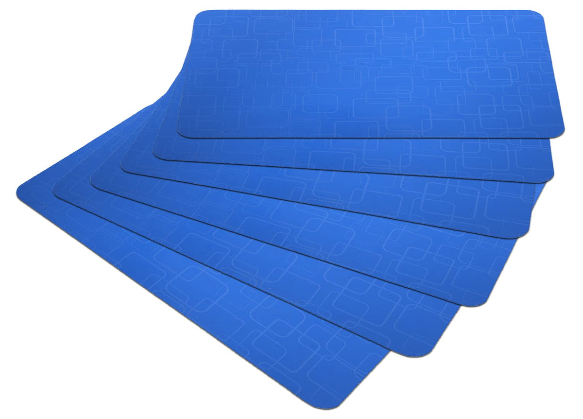 Kuber Industries Square Design Waterproof,Stain Resistant, Washable Refrigerator/Fridge Drawer Mat, Set of 6 (Blue)