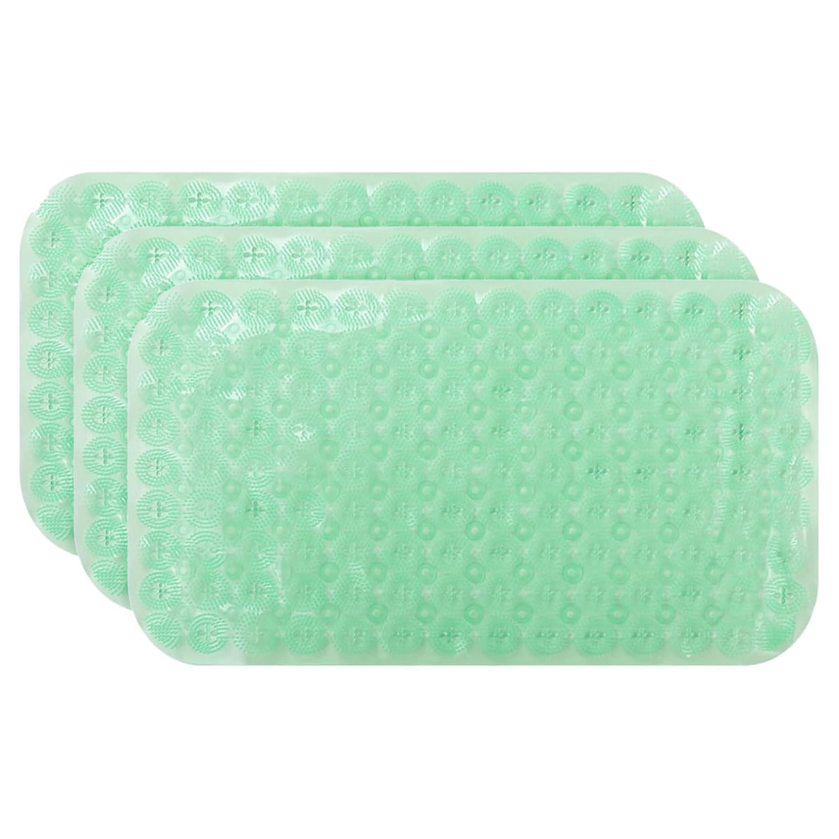 Kuber Industries Bath Mat | PVC Bathroom Mat | Shower Bath Mat | Floor Tub Mat | Foot Massager Mat | Anti-Skid Shower Bathroom Mat | B-01B |Pack of 3| Green