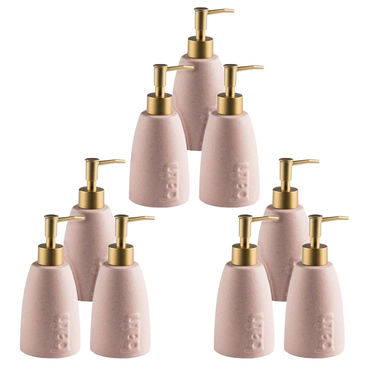 Kuber Industries Liquid Soap Dispenser | Handwash Soap Dispenser | Soap Dispenser for Wash Basin | Shampoo Dispenser Bottle | Bathroom Dispenser Bottle | 9 Piece | Pack of 3 | ZX044PK | 320 ml | Pink