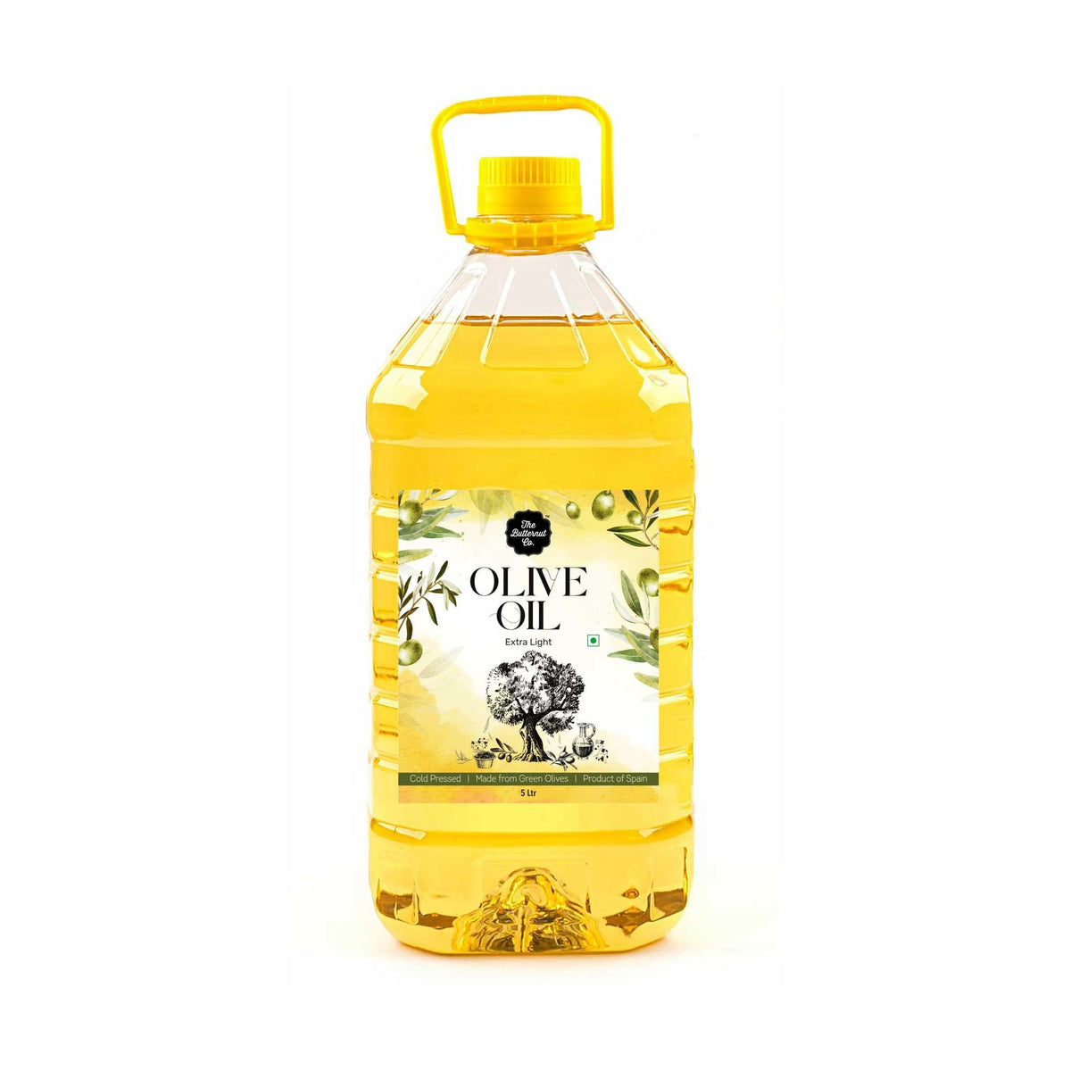 The Butternut Co. Olive Oil for Cooking I Extra Light Olive Oil I Cold Pressed Olive Oil I Imported from Spain I Made from Green Olives I For Indian Cooking like Pomace Olive Oil - 5 litre (Pack of 1)