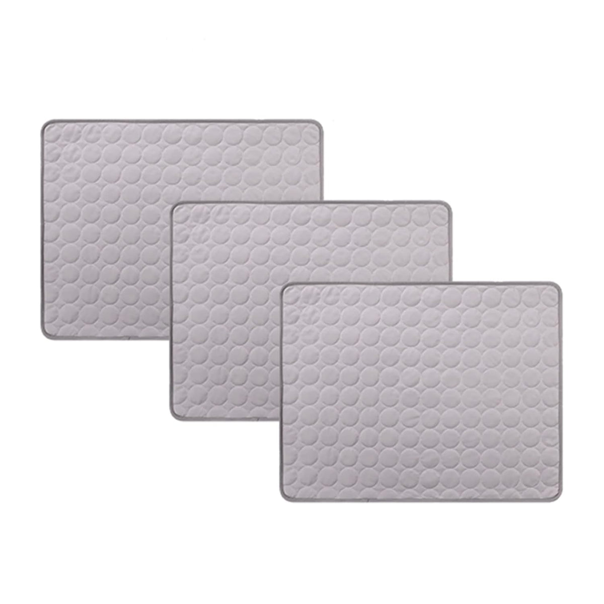 Kuber Industries Rectangular Dog & Cat Bed|Premium Cool Ice Silk with Polyester With Bottom Mesh|Multi-Utility Self-Cooling Pad For Dog & Cat|Light-weight & Durable Dog Bed|ZQCJ001G-S|Grey (Pack Of 3)