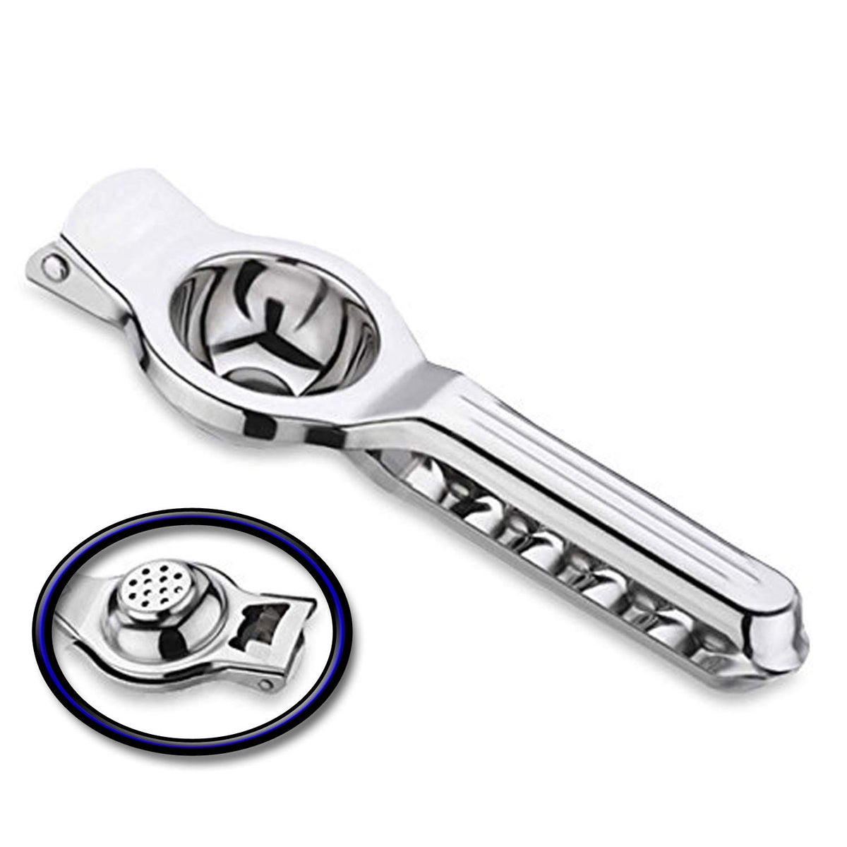 Kuber Industries Stainless Steel Lemon Squeezer with Bottle Opener (Silver, CTKTC01784)