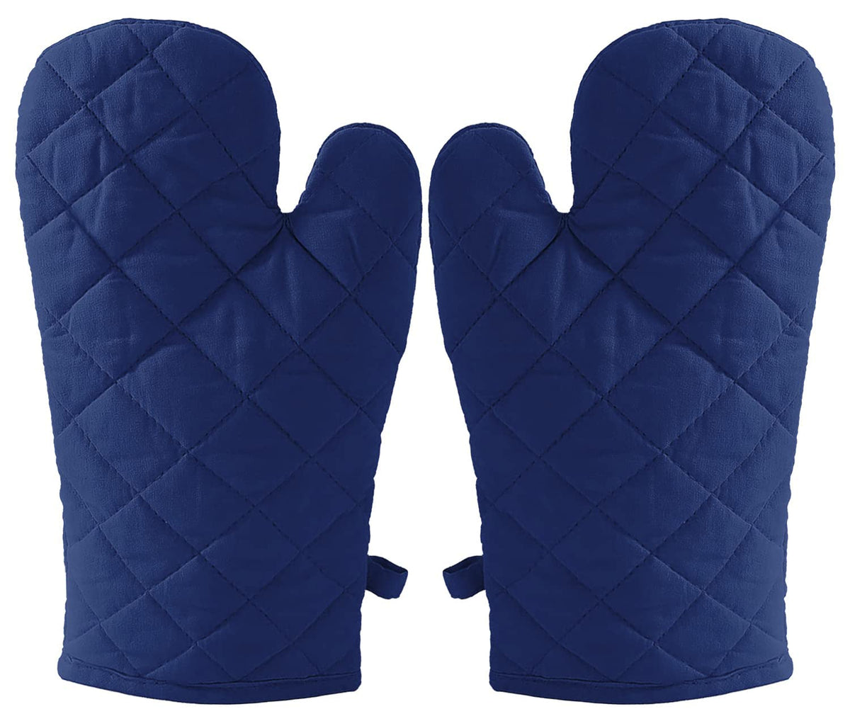 Kuber Industries Heat Resistant Cotton Kitchen Oven Mitt Microwave Gloves, Set of 2 (Blue)-HS43KUBMART26080, Standard