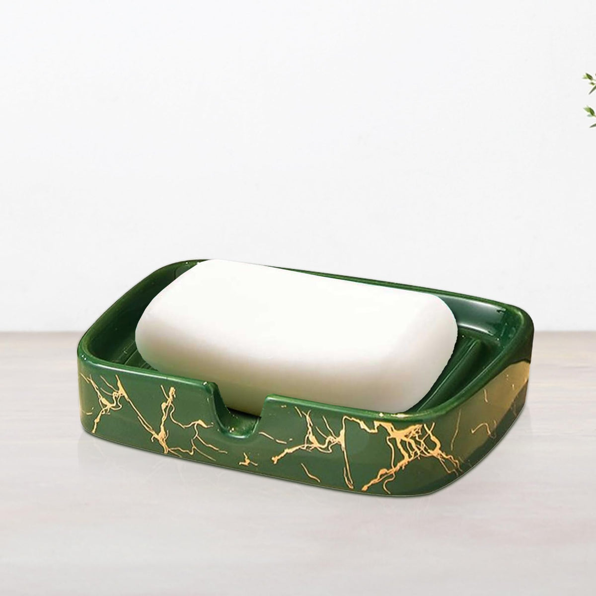 UMAI Ceramic Soap Case for Bathroom - Green | Soap Holder for Bathroom | Soap Stand for Bathroom | Soap Box for Bathroom | Soap Holder for Kitchen Sink | Soap Dish