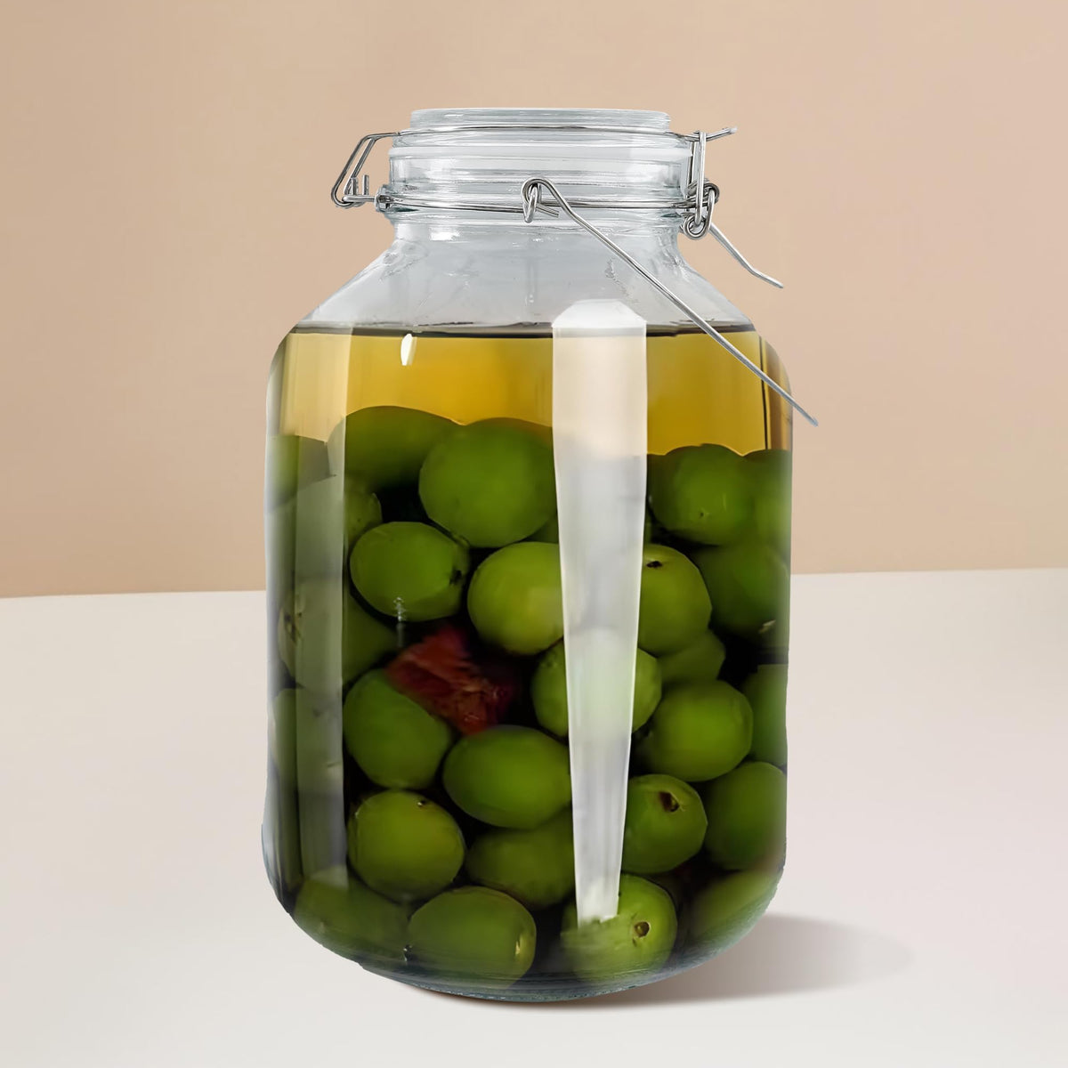 UMAI Glass Jar for Kitchen Storage | 1500ml | Mason Jar with Buckle Lid and Wide mouth | Multipurpose Airtight Glass Container with Stainless Steel Handle and Rubber Gasket | Transparent |