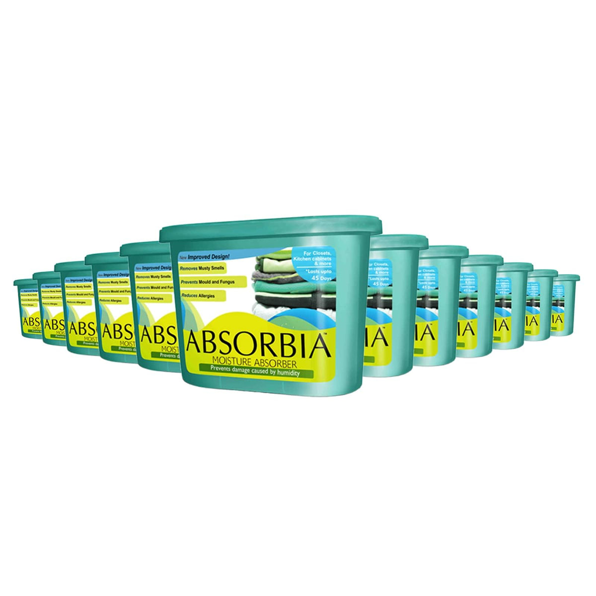 Absorbia Moisture Absorber | Absorbia Classic - Season XL Pack of 12 X 3 (600ml Each) | Dehumidier for Wardrobe, Cupboards Closets | Fights Against Moisture, Mould, Fungus Musty smells