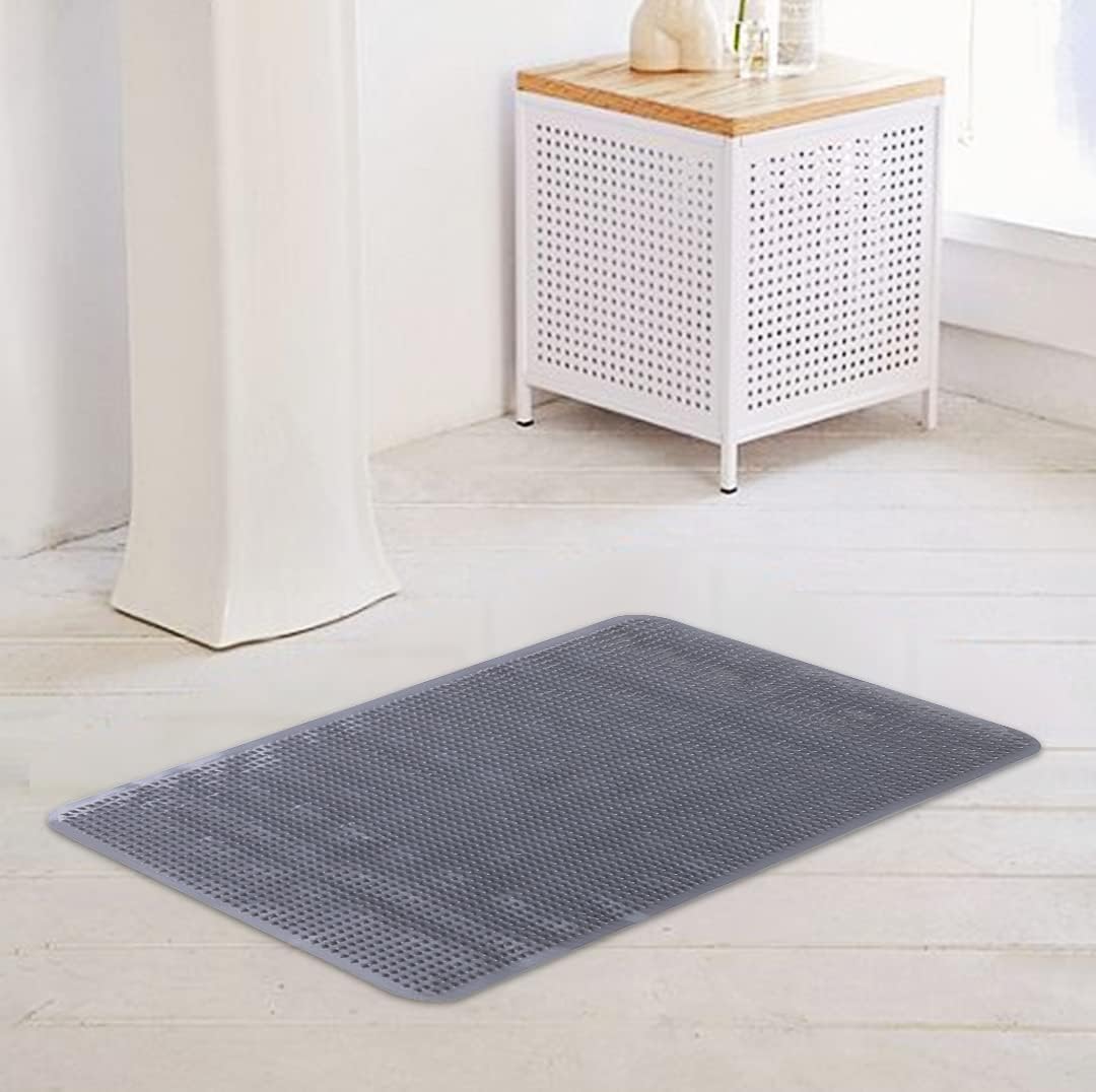 Savya Home Bathroom Mat PVC/Non-Slip & Soft/Light Weight Mat for Living Room, Anti Skid Mat for Bathroom,kitchen mats, Floor mat/Shower Mat/Multipurpose Mat, Grey