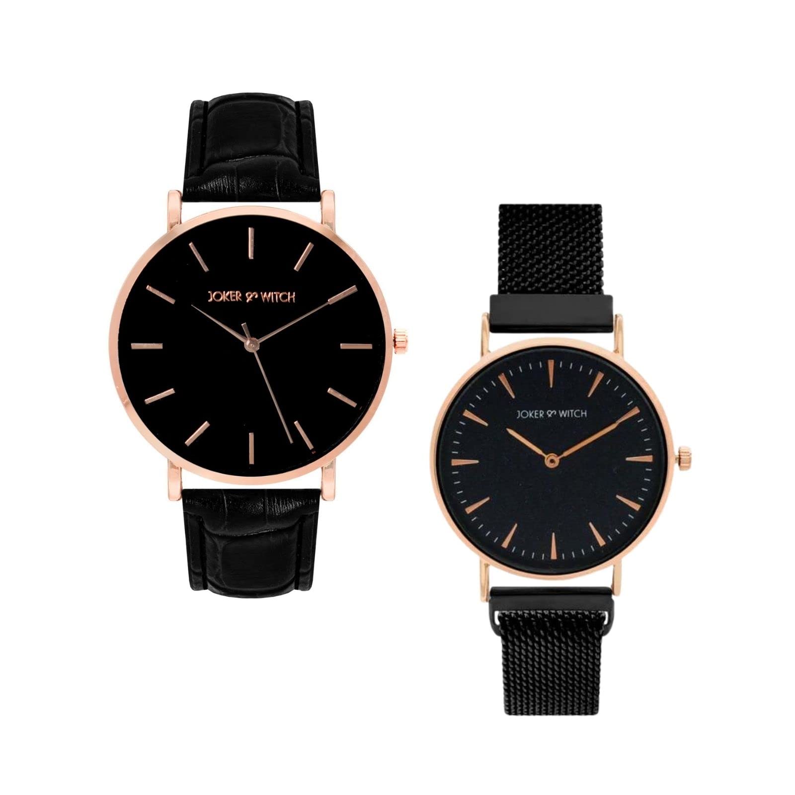 Joker & Witch Leather Peanut Butter & Jelly Couple Analogue Watches, B ...
