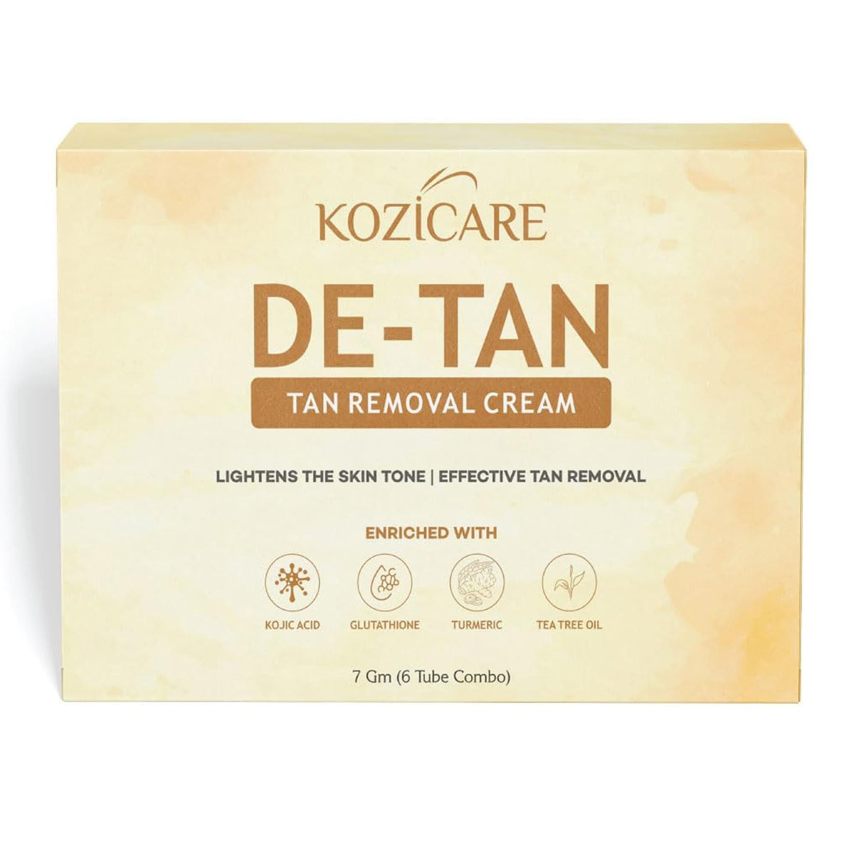 Kozicare Kojic Acid Cream | Tan Removal Cream | Detan Cream | Face Cream for Women & Men | Glutathione Cream | Day Cream for Women Daily Use - 6 Tube Pack (7 Gm Each)