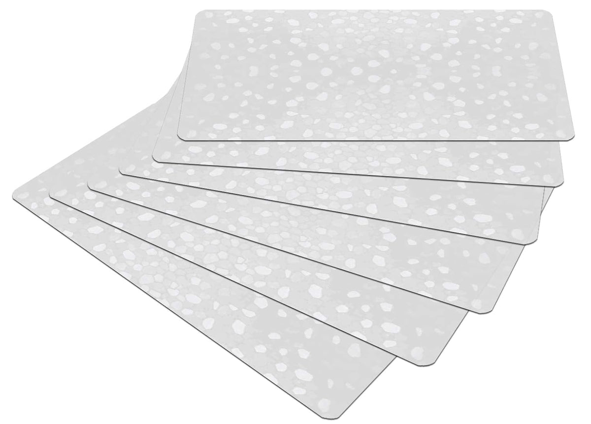 Kuber Industries Diamond Design Reversible Fridge/Drawer Mats|Water Proof PVC Material|Ranctangular Shape & Non Slip| Size 48 x 33 CM, Pack of 6 (White)- CTKTC032433, Polyvinyl Chloride