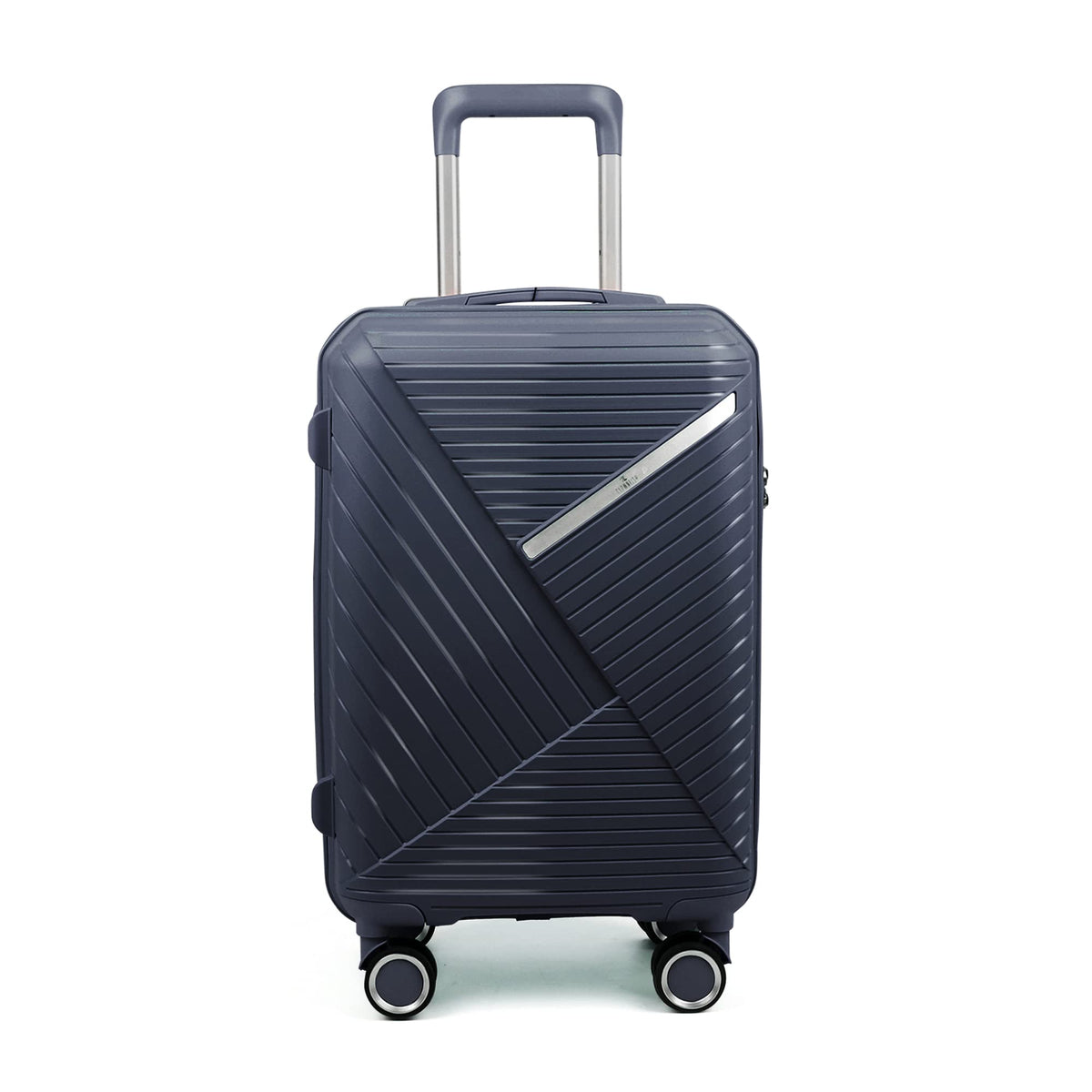 THE CLOWNFISH Denzel Series Luggage Polypropylene Hard Case Suitcase Eight Wheel Trolley Bag with TSA Lock- Navy Blue (Medium Size, 66 cm-26 inch)