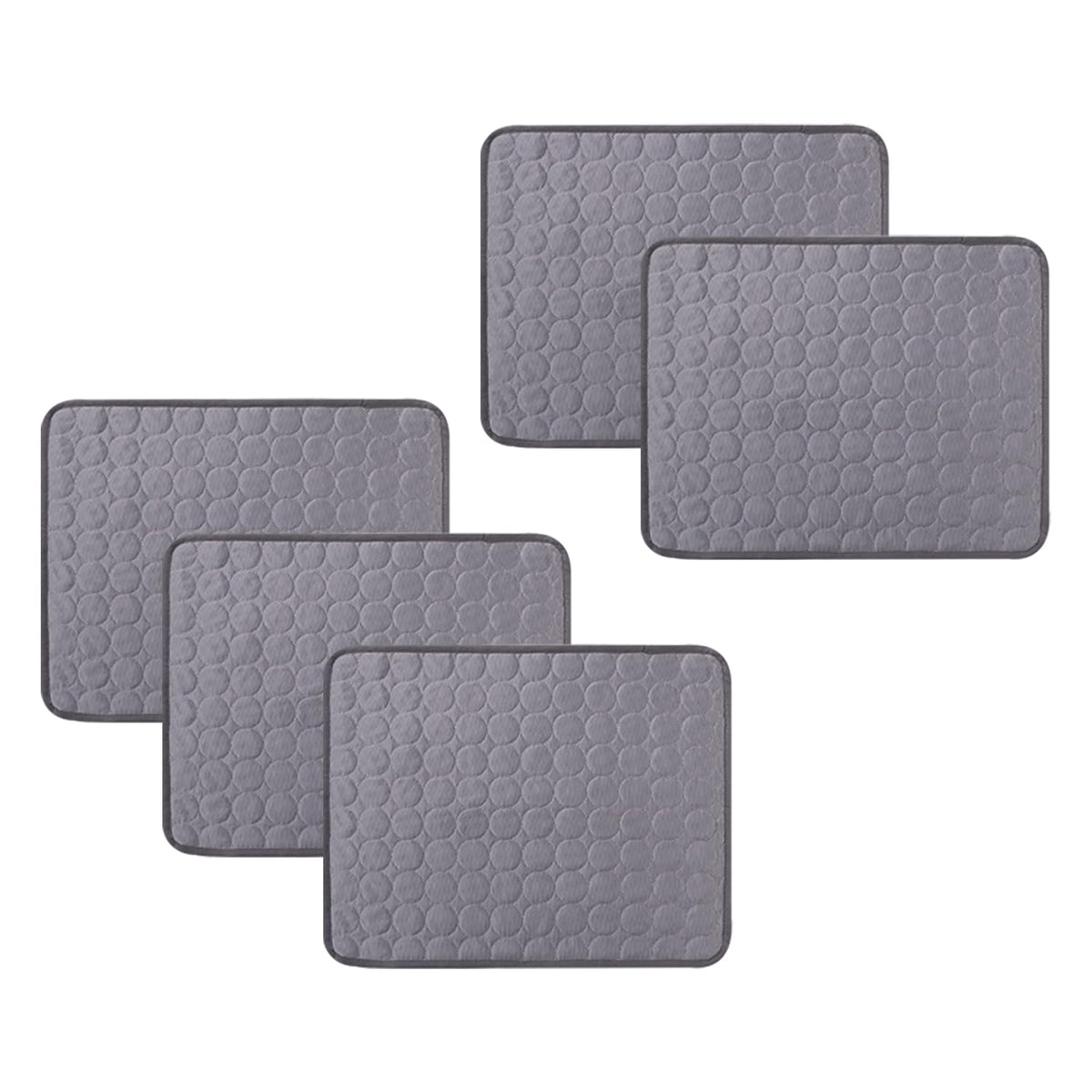 Kuber Industries Rectangular Dog & Cat Bed|Premium Cool Ice Silk Polyester With Bottom Mesh|Multi-Utility Self-Cooling Pad For Dog & Cat|Light-weight & Durable Dog Bed|ZQCJ001DG-L|Dark Grey(Pack Of 5)