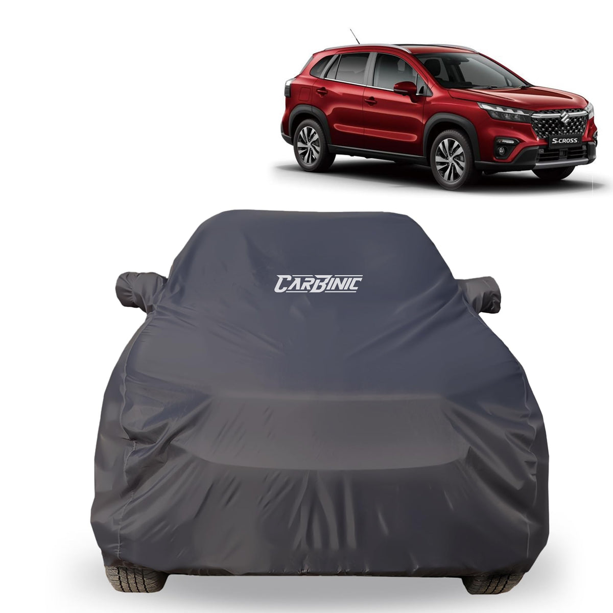 CARBINIC Car Body Cover for Honda Elevate 2023 | Water Resistant, UV Protection Car Cover | Scratchproof Body Shield | All-Weather Cover | Mirror Pocket & Antenna | Car Accessories Dusk Grey