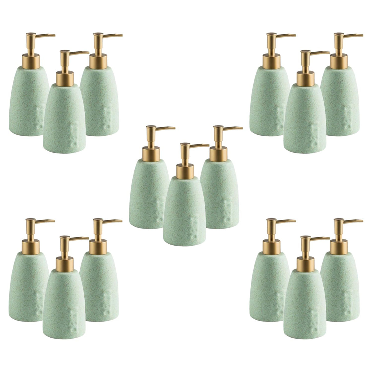 Kuber Industries Liquid Soap Dispenser | Handwash Soap Dispenser | Soap Dispenser for Wash Basin| Bathroom Dispenser Bottle | 15 Piece | Pack of 5 | ZX044GN | 320 ml | Green