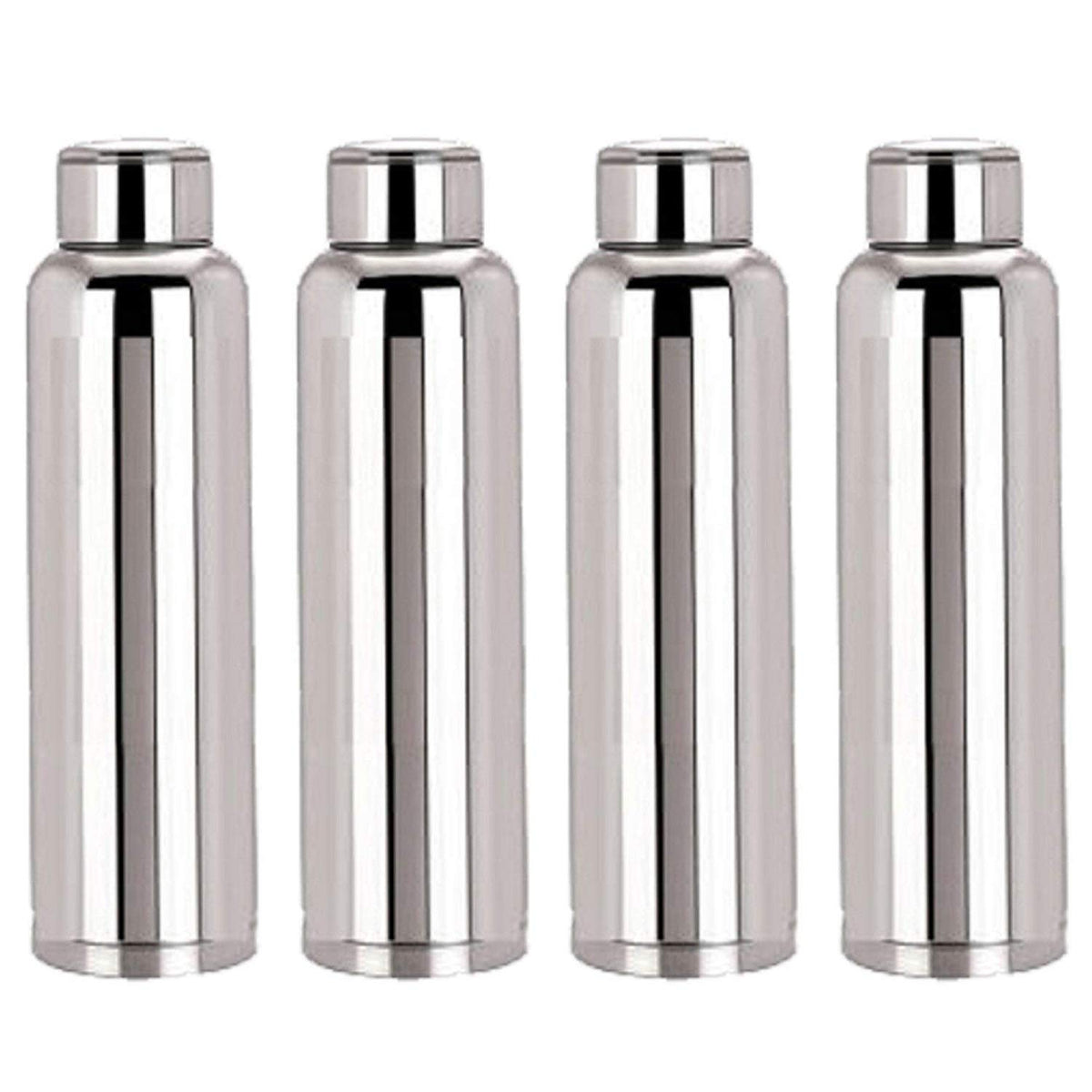 Kuber Industries CTKTC6014 Stainless Steel Water Bottle, 1000ml, 4 Pc, Silver