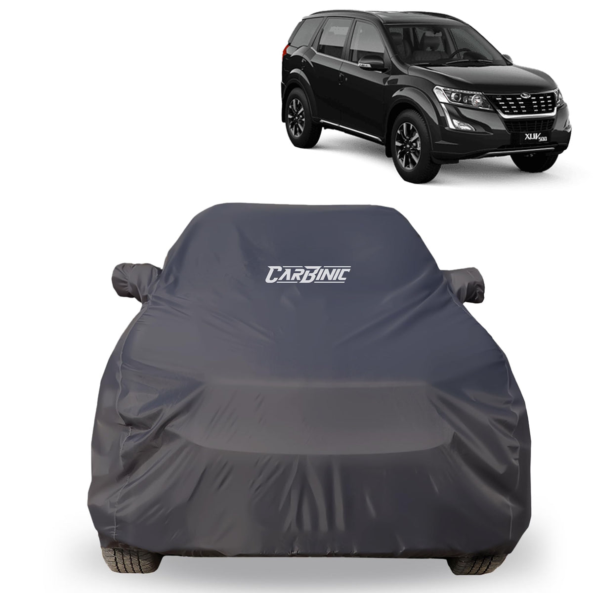 CARBINIC Car Body Cover for Toyota Innova Crysta 2021 | Water Resistant, UV Protection Car Cover Scratchproof Body Shield | All-Weather Cover | Mirror Pocket & Antenna | Car Accessories Dusk Grey