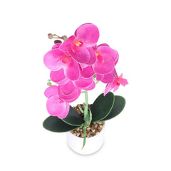 Kuber Industries Artificial Plants for Home Décor|Natural Looking Indoor Fake Plants with Pot|Artificial Flowers for Decoration-Pack Of 4 (Pink)