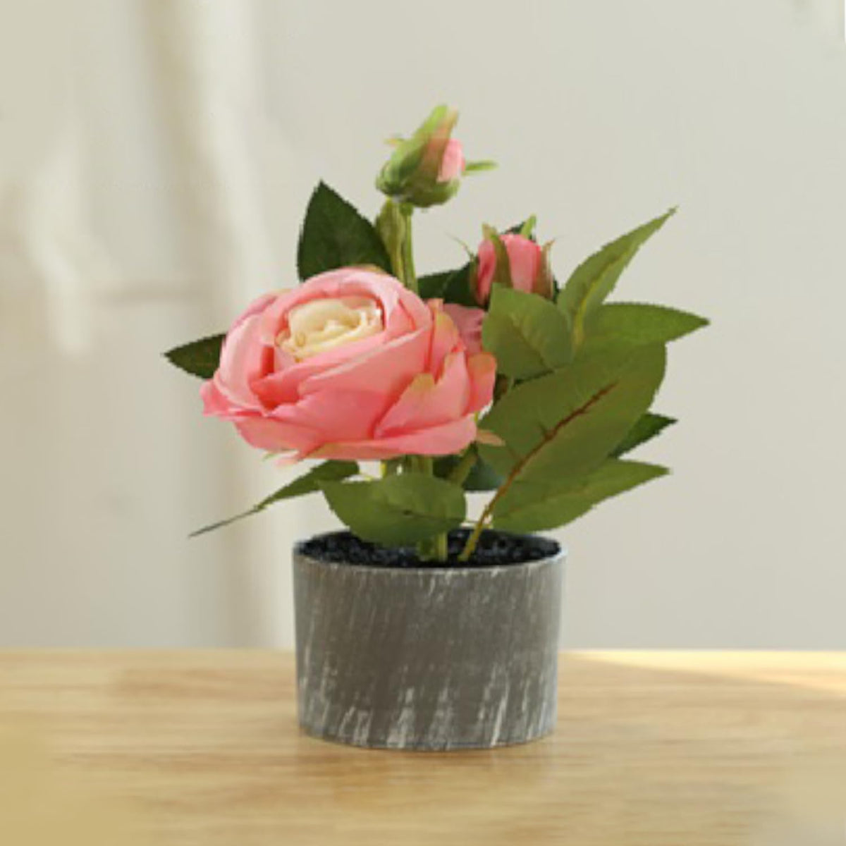 Ekhasa Rose Flower Vase Pot with Artificial Flowers for Home Decoration | Guldasta Flower Pots with Artificial Show Flower for Living Room, Dining Table, Bedroom, Hall, Office & Home Decor