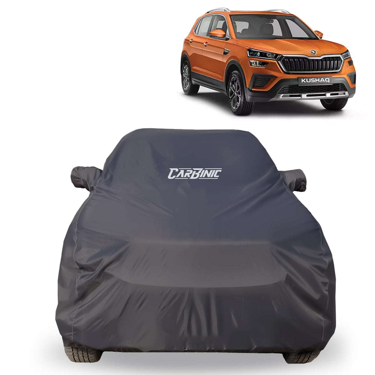 CARBINIC Car Body Cover for Maruti S-Cross 2022 | Water Resistant, UV Protection Car Cover | Scratchproof Body Shield | All-Weather Cover | Mirror Pocket & Antenna | Car Accessories Dusk Grey