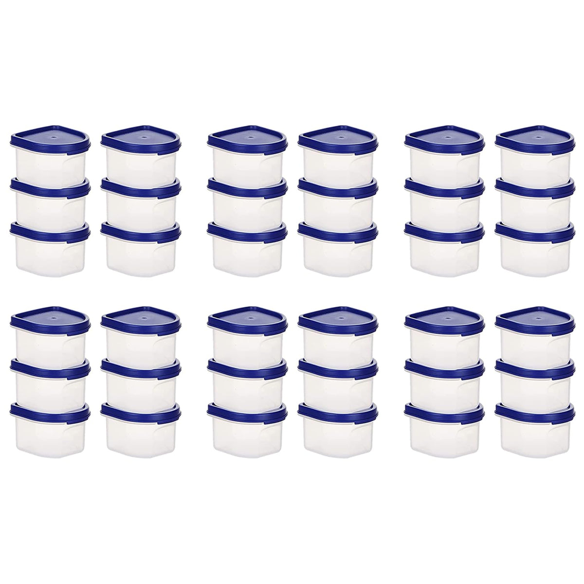 Kuber Industries Storage Utility Container|Plastic Unbreakable Food Storage Jar|Leak Roof,BPA Free Food Kitchen Organizer With Lid,250 ML,Set Of 6 (White) (Pack Of 6)