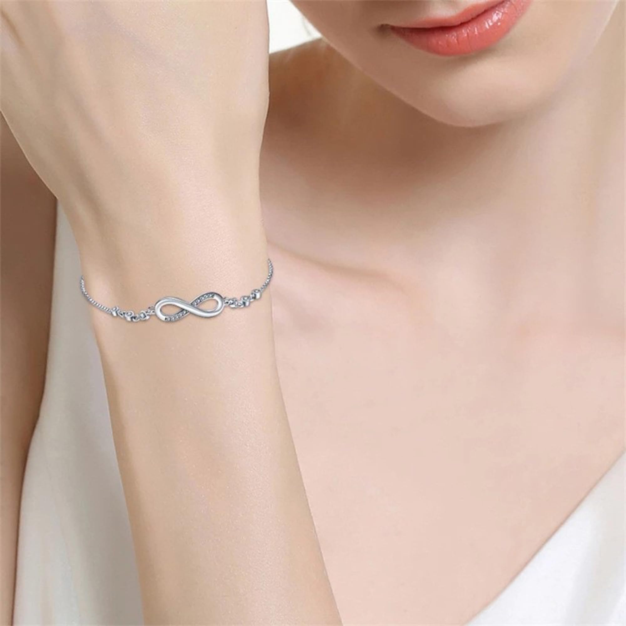 Yellow Chimes Silver Infinity Bracelets - Stylish Accessory for Girls