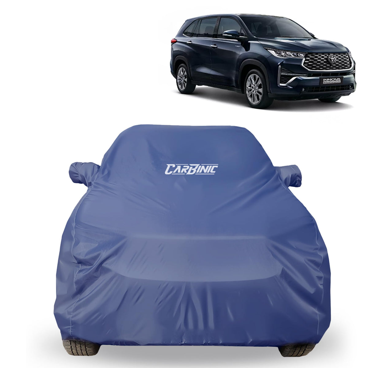 Carbinic Car Cover Toyota Innova Hycross (7 Seater) 2023 | Body Shield | UV Proof, Scratchproof, Rain Resistant | Accessories Included | All Weather | 1 Pack