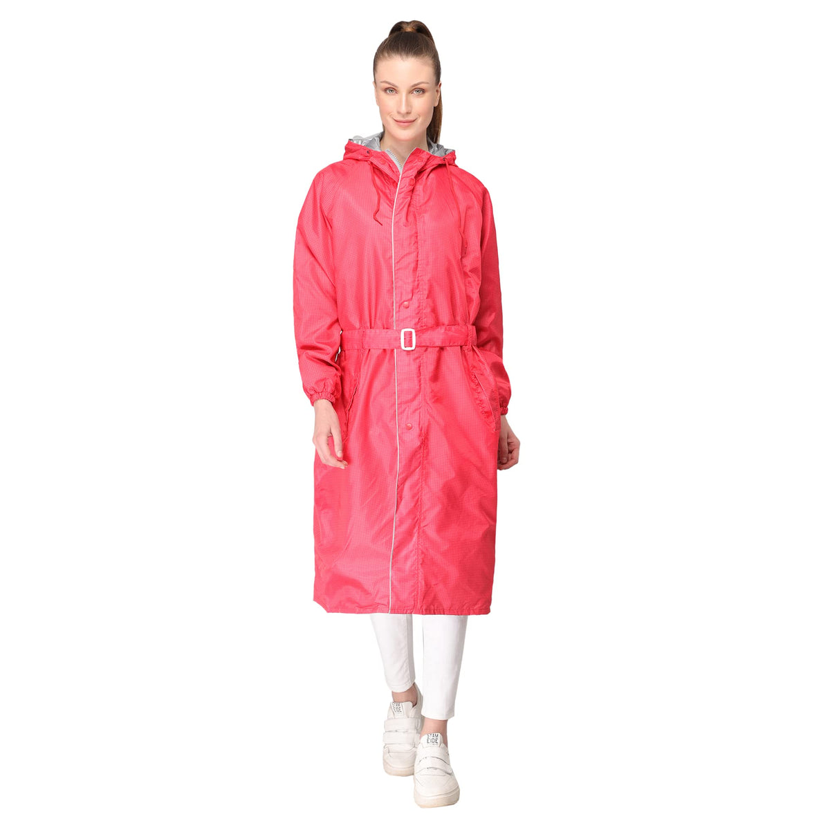 THE CLOWNFISH Raincoats for Women Waterproof Reversible Double Layer. Brilliant Pro Series (Red, XXX-Large)