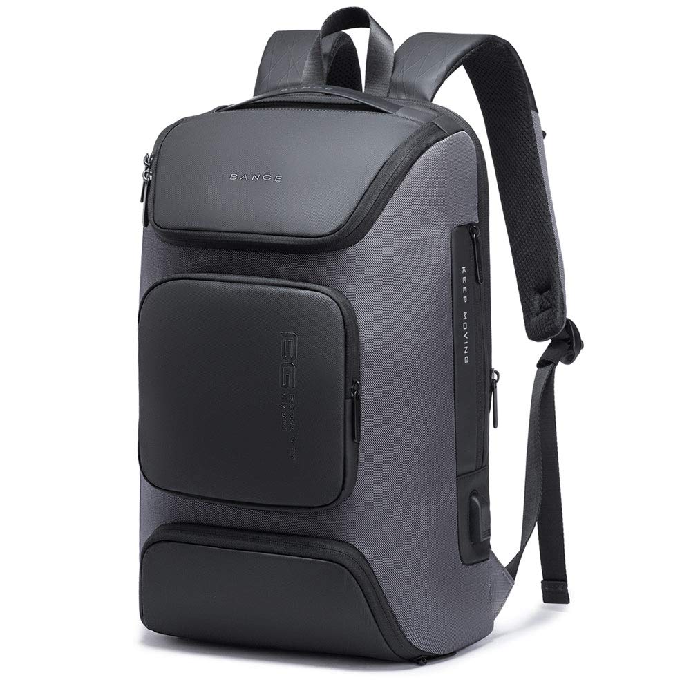 BANGE Water Resistant Unisex 28 Litres laptop backpack with USB Port (Grey)