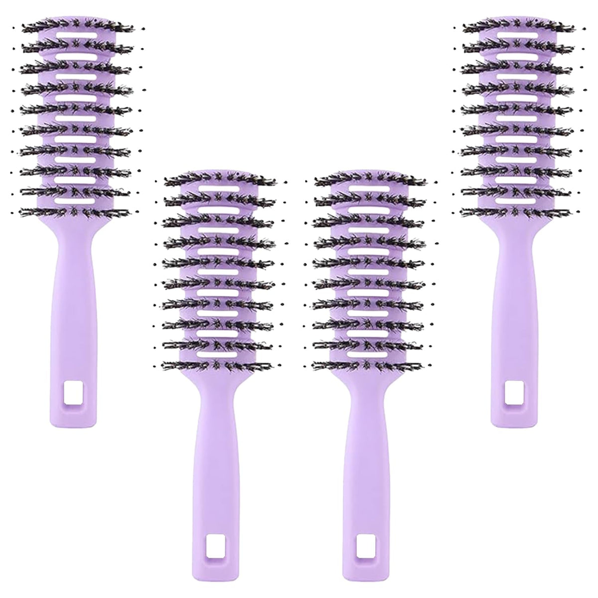 Homestic Hair Brush | Flexible Bristles Brush | Hair Brush with Paddle | Quick Drying Hair Brush | Suitable For All Hair Types | Round Vented Hair Brush | C13-X-PURP | Purple